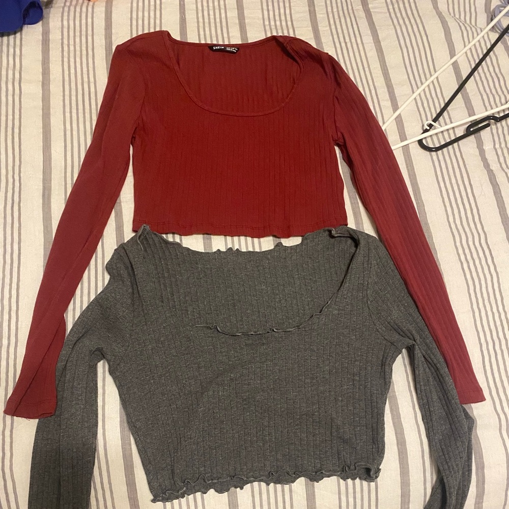 Two long sleeve SHEIN crop tops